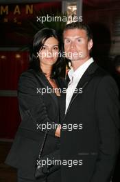 27.05.2006 Monte Carlo, Monaco,  "Superman Returns" party at the Red Bull Energy Station, David Coulthard (GBR), Red Bull Racing, and his girlfriend Karen Minier  - Formula 1 World Championship, Rd 7, Monaco Grand Prix, Saturday