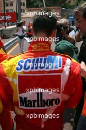 25.05.2006 Monte Carlo, Monaco,  Michael Schumacher (GER), Scuderia Ferrari wearing new overalls for the Monaco GP - Formula 1 World Championship, Rd 7, Monaco Grand Prix, Thursday