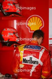 25.05.2006 Monte Carlo, Monaco,  Michael Schumacher (GER), Scuderia Ferrari wearing new overalls for the Monaco GP - Formula 1 World Championship, Rd 7, Monaco Grand Prix, Thursday