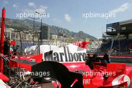 24.05.2006 Monte Carlo, Monaco,  A Scuderia Ferrari engine cover in the pitlane - Formula 1 World Championship, Rd 7, Monaco Grand Prix, Wednesday