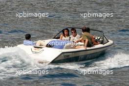 24.05.2006 Monte Carlo, Monaco,  Fernando Alonso (ESP), Renault F1 Team and his girl friend Raquel del Rosario on a boat - Formula 1 World Championship, Rd 7, Monaco Grand Prix, Wednesday
