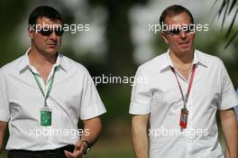 18.03.2006 Kuala Lumpur, Malaysia,  Mark Blundell (GBR) ITV F1 Pundit and Martin Brundle (GBR) ITV F1 Commentator - Formula 1 World Championship, Rd 2, Malaysian Grand Prix, Saturday