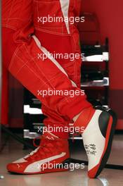 18.03.2006 Kuala Lumpur, Malaysia,  PUMA shoes of Michael Schumacher (GER), Scuderia Ferrari - Formula 1 World Championship, Rd 2, Malaysian Grand Prix, Saturday Practice