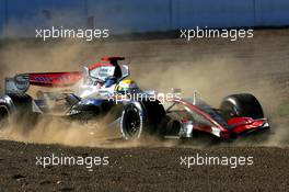 21.09.2006 Silverstone, England,  Lewis Hamilton (GBR), Mclaren Mercedes, after spinning off the circuit