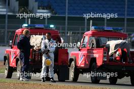 21.09.2006 Silverstone, England,  Lewis Hamilton (GBR), Mclaren Mercedes, after spinning off the circuit