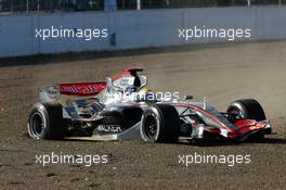 21.09.2006 Silverstone, England,  Lewis Hamilton (GBR), Mclaren Mercedes, after spinning off the circuit