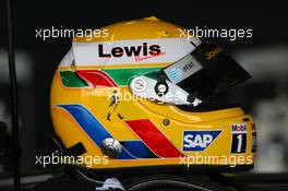 20.09.2006 Silverstone, England,  Helmet of Lewis Hamilton (GBR), McLaren Mercedes