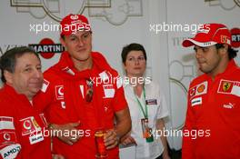 21.04.2006 Imola, Italy,  Jarno Trulli (ITA), Toyota Racing with Michael Schumacher (GER), Scuderia Ferrari and Felipe Massa (BRA), Scuderia Ferrari - Formula 1 World Championship, Rd 4, San Marino Grand Prix, Friday