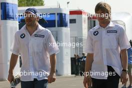 21.04.2006 Imola, Italy,  Jacques Villeneuve (CDN), BMW Sauber F1 Team and Nick Heidfeld (GER), BMW Sauber F1 Team - Formula 1 World Championship, Rd 4, San Marino Grand Prix, Friday