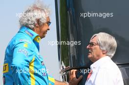 21.04.2006 Imola, Italy,  Flavio Briatore (ITA0, Renault F1 Team, Team Chief, Managing Director with Bernie Ecclestone (GBR) - Formula 1 World Championship, Rd 4, San Marino Grand Prix, Friday