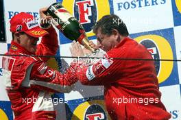 23.04.2006 Imola, Italy,  Michael Schumacher (GER), Scuderia Ferrari and Jean Todt (FRA), Scuderia Ferrari, Teamchief, General Manager, Team Principal  - Formula 1 World Championship, Rd 4, San Marino Grand Prix, Sunday Podium