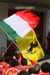 23.04.2006 Imola, Italy,  Ferrari team celebrate their win - Formula 1 World Championship, Rd 4, San Marino Grand Prix, Sunday Podium