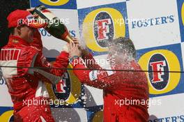 23.04.2006 Imola, Italy,  Michael Schumacher (GER), Scuderia Ferrari and Jean Todt (FRA), Scuderia Ferrari, Teamchief, General Manager, Team Principal - Formula 1 World Championship, Rd 4, San Marino Grand Prix, Sunday Podium