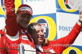 23.04.2006 Imola, Italy,  Michael Schumacher (GER), Scuderia Ferrari and Jean Todt (FRA), Scuderia Ferrari, Teamchief, General Manager, Team Principal - Formula 1 World Championship, Rd 4, San Marino Grand Prix, Sunday Podium