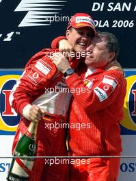 23.04.2006 Imola, Italy,  Michael Schumacher (GER), Scuderia Ferrari and Jean Todt (FRA), Scuderia Ferrari, Teamchief, General Manager, Team Principal - Formula 1 World Championship, Rd 4, San Marino Grand Prix, Sunday Podium