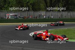 22.04.2006 Imola, Italy,  Felipe Massa (BRA), Scuderia Ferrari, 248 F1 leads Michael Schumacher (GER), Scuderia Ferrari, 248 F1 - Formula 1 World Championship, Rd 4, San Marino Grand Prix, Saturday Qualifying