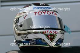 22.04.2006 Imola, Italy,  Jarno Trulli (ITA), Toyota Racing new helmet - Formula 1 World Championship, Rd 4, San Marino Grand Prix, Saturday