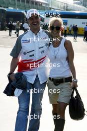 22.04.2006 Imola, Italy,  Ralf Schumacher (GER), Toyota Racing and Cora Schumacher (GER), Wife of Ralf Schumacher - Formula 1 World Championship, Rd 4, San Marino Grand Prix, Saturday