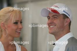 22.04.2006 Imola, Italy,  Cora Schumacher (GER), Wife of Ralf Schumacher with Ralf Schumacher (GER), Toyota Racing - Formula 1 World Championship, Rd 4, San Marino Grand Prix, Saturday