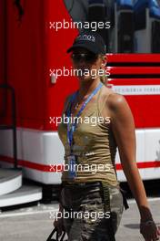 23.04.2006 Imola, Italy,  A girl in the paddock - Formula 1 World Championship, Rd 4, San Marino Grand Prix, Sunday