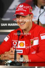 20.04.2006 Imola, Italy,  Michael Schumacher (GER), Scuderia Ferrari - Formula 1 World Championship, Rd 4, San Marino Grand Prix, Thursday Press Conference