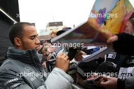 04.11.2006 Stuttgart, Germany,   Lewis Hamilton (GBR), Mclaren Mercedes, Fans - Stars & Cars-Tag 2006, around of the new Mercedes-Benz Museum and the new Mercedes-Benz Center at Stuttgart-Untertürkheim