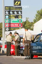 25.08.2006 Istanbul, Turkey,  Police at the circuit - Formula 1 World Championship, Rd 14, Turkish Grand Prix, Friday