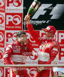 27.08.2006 Istanbul, Turkey,  Felipe Massa (BRA), Scuderia Ferrari and Michael Schumacher (GER), Scuderia Ferrari - Formula 1 World Championship, Rd 14, Turkish Grand Prix, Sunday Podium