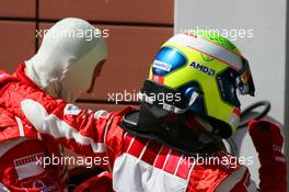 26.08.2006 Istanbul, Turkey,  Pole Position,  Felipe Massa (BRA), Scuderia Ferrari, 2nd Place, Michael Schumacher (GER), Scuderia Ferrari - Formula 1 World Championship, Rd 14, Turkish Grand Prix, Saturday Qualifying