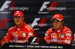 26.08.2006 Istanbul, Turkey,  Felipe Massa (BRA), Scuderia Ferrari and Michael Schumacher (GER), Scuderia Ferrari - Formula 1 World Championship, Rd 14, Turkish Grand Prix, Saturday Press Conference