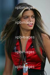 26.08.2006 Istanbul, Turkey,  A girl in the paddock - Formula 1 World Championship, Rd 14, Turkish Grand Prix, Saturday