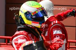 26.08.2006 Istanbul, Turkey,  Pole Position,  Felipe Massa (BRA), Scuderia Ferrari, 2nd Place, Michael Schumacher (GER), Scuderia Ferrari - Formula 1 World Championship, Rd 14, Turkish Grand Prix, Saturday Qualifying