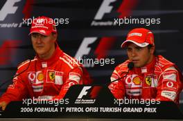 26.08.2006 Istanbul, Turkey,  Felipe Massa (BRA), Scuderia Ferrari and Michael Schumacher (GER), Scuderia Ferrari - Formula 1 World Championship, Rd 14, Turkish Grand Prix, Saturday Press Conference