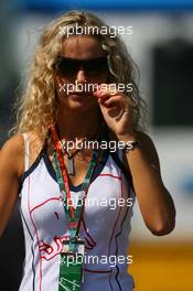 27.08.2006 Istanbul, Turkey,  A girl in the paddock - Formula 1 World Championship, Rd 14, Turkish Grand Prix, Sunday