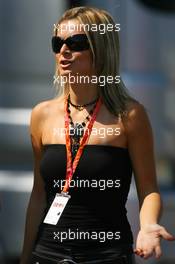 27.08.2006 Istanbul, Turkey,  A girl in the paddock - Formula 1 World Championship, Rd 14, Turkish Grand Prix, Sunday