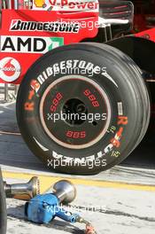 27.08.2006 Istanbul, Turkey,  A Scuderia Ferrari wheel, Bridgestone tyre - Formula 1 World Championship, Rd 14, Turkish Grand Prix, Sunday