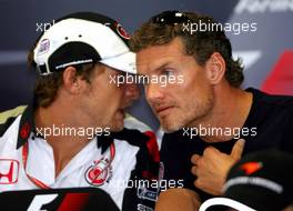 24.08.2006 Istanbul, Turkey,  David Coulthard (GBR), Red Bull Racing and Jenson Button (GBR), Honda Racing F1 Team - Formula 1 World Championship, Rd 14, Turkish Grand Prix, Thursday