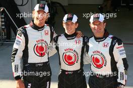 24.08.2006 Istanbul, Turkey,  Jenson Button (GBR), Honda Racing F1 Team with Anthony Davidson (GBR), Test Driver, Honda Racing F1 Team and Rubens Barrichello (BRA), Honda Racing F1 Team - Formula 1 World Championship, Rd 14, Turkish Grand Prix, Thursday