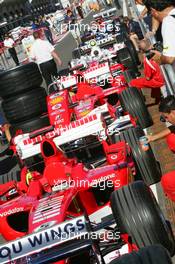 24.08.2006 Istanbul, Turkey,  Cars in the pitlane - Formula 1 World Championship, Rd 14, Turkish Grand Prix, Thursday