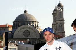 23.08.2006 Istanbul, Turkey,  Nick Heidfeld (GER), BMW Sauber F1 Team sits in front of the Hagia Triada Greek Orthodox church during an event of the team sponsor Intel in downtown Istanbul - Formula 1 World Championship, Rd 14, Turkish Grand Prix, Wednesday