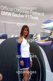 23.08.2006 Istanbul, Turkey,  Intel Girls wave during an event of the BMW Sauber F1 Team in downtown Istanbul - Formula 1 World Championship, Rd 14, Turkish Grand Prix, Wednesday