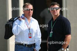 30.06.2006 Indianapolis, USA,  Martin Brundle (GBR) manager of David Coulthard (GBR), Red Bull Racing, and Mark Blundell (GBR) of ITV-F1 - Formula 1 World Championship, Rd 10, United States Grand Prix, Friday