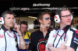 30.06.2006 Indianapolis, USA,  Nick Fry (GBR), Honda Racing F1 Team, Chief Executive Officer with Jenson Button (GBR), Honda Racing F1 Team - Formula 1 World Championship, Rd 10, United States Grand Prix, Friday Practice