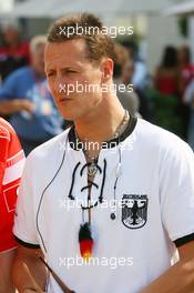 30.06.2006 Indianapolis, USA,  Michael Schumacher (GER), Scuderia Ferrari, wearing a Germany Football Shirt - Formula 1 World Championship, Rd 10, United States Grand Prix, Friday