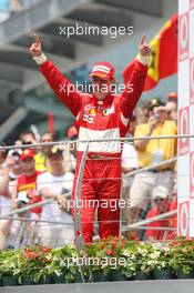 02.07.2006 Indianapolis, USA,  1st Place, Michael Schumacher (GER), Scuderia Ferrari, 248 F1, 2nd place Felipe Massa (BRA), Scuderia Ferrari, 248 F1, 3rd place Giancarlo Fisichella (ITA), Renault F1 Team, R26 - Formula 1 World Championship, Rd 10, United States Grand Prix, Sunday Podium