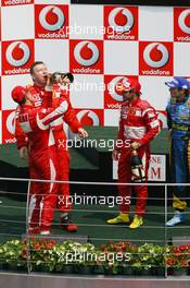 02.07.2006 Indianapolis, USA,  1st Place, Michael Schumacher (GER), Scuderia Ferrari, 248 F1, 2nd place Felipe Massa (BRA), Scuderia Ferrari, 248 F1, 3rd place Giancarlo Fisichella (ITA), Renault F1 Team, R26 - Formula 1 World Championship, Rd 10, United States Grand Prix, Sunday Podium