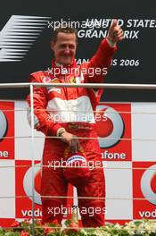 02.07.2006 Indianapolis, USA,  Michael Schumacher (GER), Scuderia Ferrari first place - Formula 1 World Championship, Rd 10, United States Grand Prix, Sunday Podium