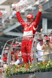 02.07.2006 Indianapolis, USA,  1st Place, Michael Schumacher (GER), Scuderia Ferrari, 248 F1, 2nd place Felipe Massa (BRA), Scuderia Ferrari, 248 F1, 3rd place Giancarlo Fisichella (ITA), Renault F1 Team, R26 - Formula 1 World Championship, Rd 10, United States Grand Prix, Sunday Podium