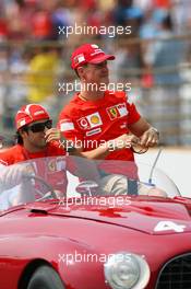 02.07.2006 Indianapolis, USA,  Michael Schumacher (GER), Scuderia Ferrari and Felipe Massa (BRA), Scuderia Ferrari - Formula 1 World Championship, Rd 10, United States Grand Prix, Sunday