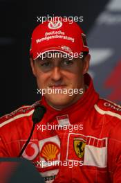 02.07.2006 Indianapolis, USA,  Michael Schumacher (GER), Scuderia Ferrari -Press conference, Formula 1 World Championship, Rd 10, United States Grand Prix, Sunday